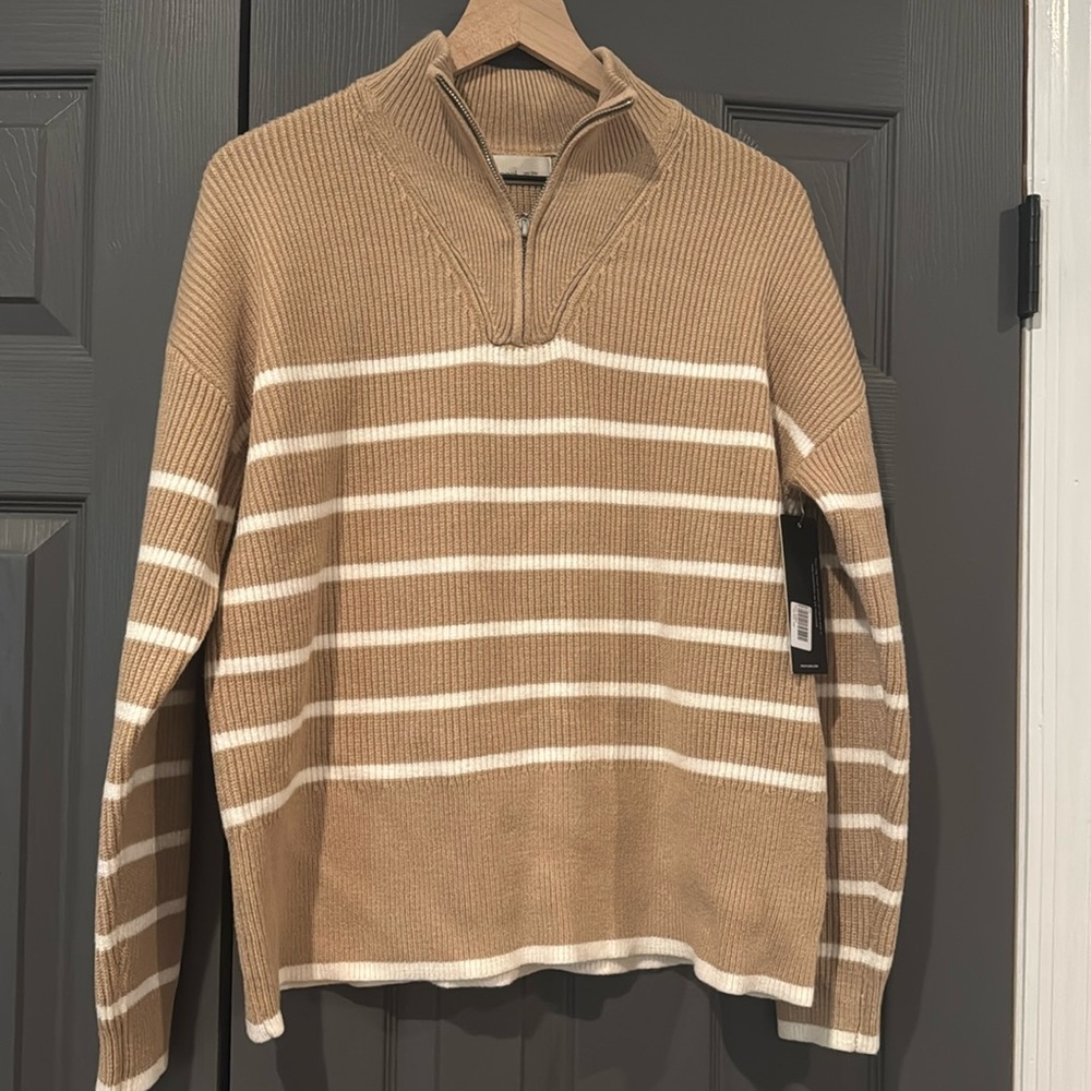 NWT - Becool Striped Zip Sweater - S/M